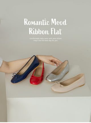 Nicoleen Ribbon Flat Shoes 1cm