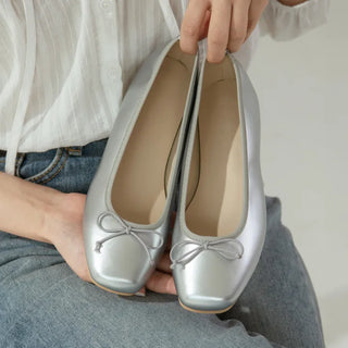 Nicoleen Ribbon Flat Shoes 1cm