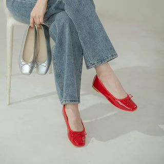 Nicoleen Ribbon Flat Shoes 1cm
