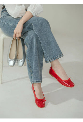 Nicoleen Ribbon Flat Shoes 1cm