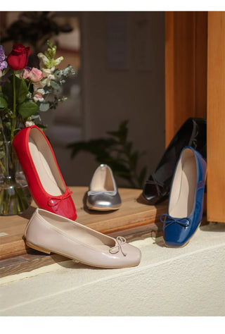 Nicoleen Ribbon Flat Shoes 1cm