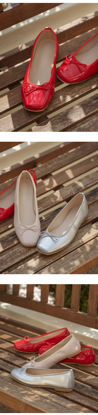 Nicoleen Ribbon Flat Shoes 1cm