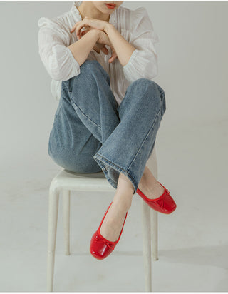 Nicoleen Ribbon Flat Shoes 1cm
