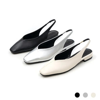 Sherman Square Slingback Flat Shoes 2cm