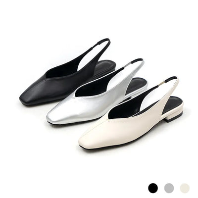 Sherman Square Slingback Flat Shoes 2cm