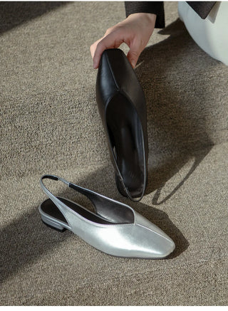 Sherman Square Slingback Flat Shoes 2cm