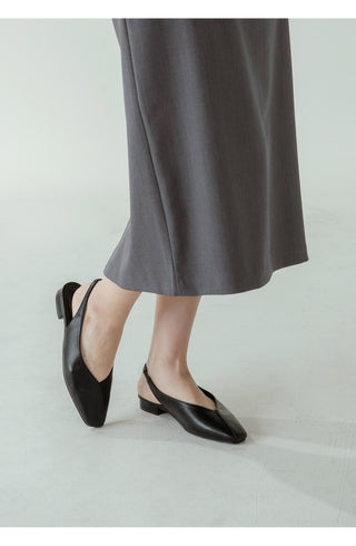 Sherman Square Slingback Flat Shoes 2cm