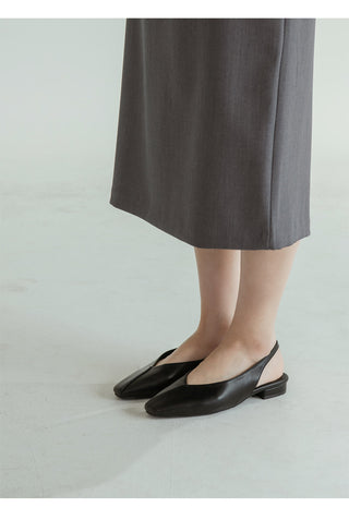 Sherman Square Slingback Flat Shoes 2cm