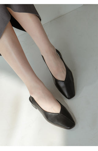 Sherman Square Slingback Flat Shoes 2cm