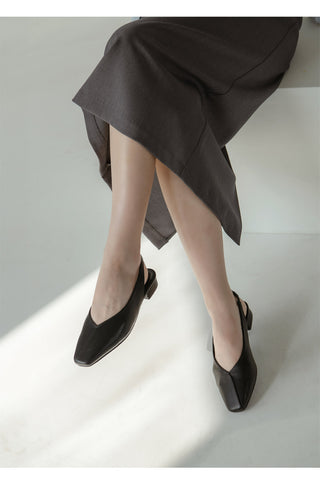 Sherman Square Slingback Flat Shoes 2cm