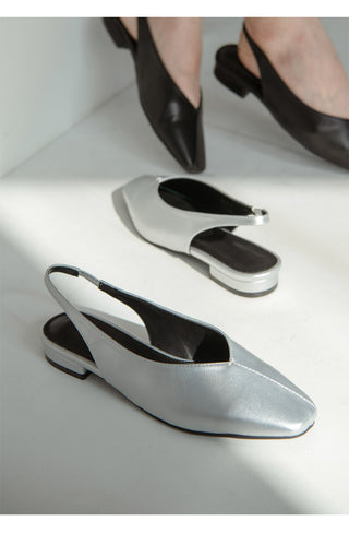 Sherman Square Slingback Flat Shoes 2cm