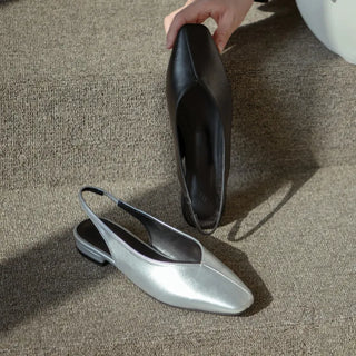 Sherman Square Slingback Flat Shoes 2cm