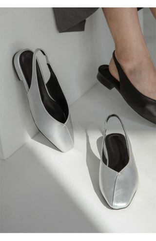 Sherman Square Slingback Flat Shoes 2cm