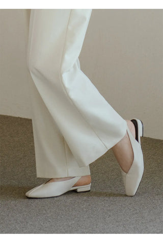 Sherman Square Slingback Flat Shoes 2cm