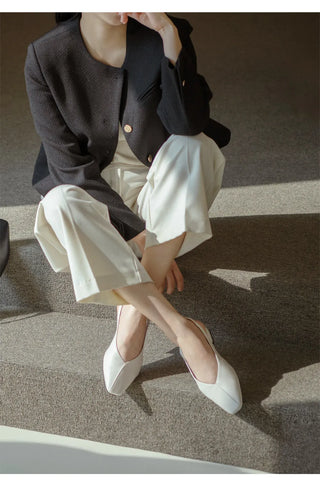 Sherman Square Slingback Flat Shoes 2cm