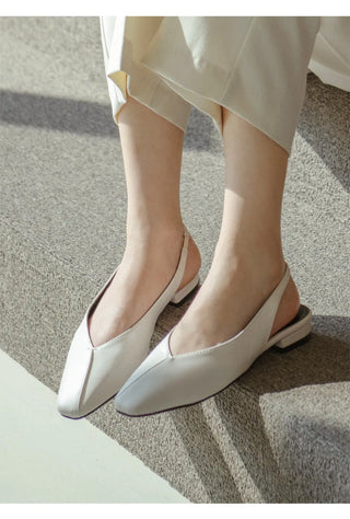 Sherman Square Slingback Flat Shoes 2cm