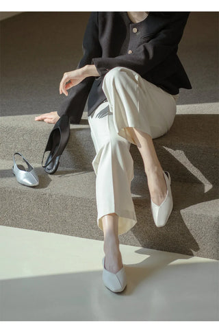 Sherman Square Slingback Flat Shoes 2cm