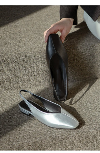 Sherman Square Slingback Flat Shoes 2cm