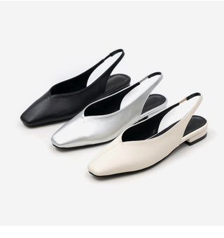 Sherman Square Slingback Flat Shoes 2cm