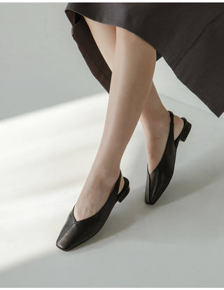 Sherman Square Slingback Flat Shoes 2cm