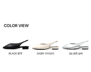 Sherman Square Slingback Flat Shoes 2cm