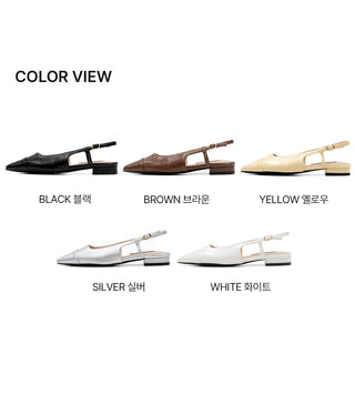 Leond Slingback Flat Shoes 2cm