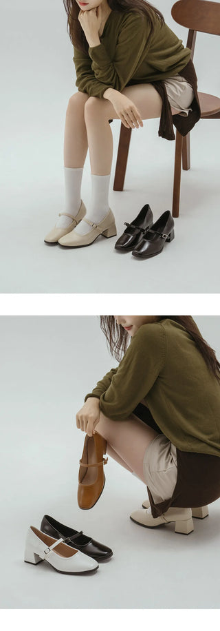 Clarkson Mary Jane Mid-heel Pumps 5cm