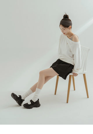 Cream Tea Mary Jane Sneakers 5cm