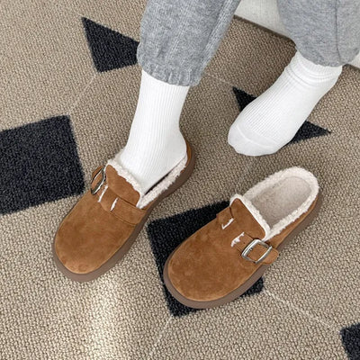 Basic Item Steady Lasni Fur-lined Rubber Sole Fur Slippers 3cm