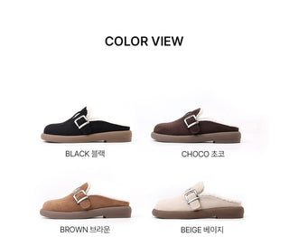 Basic Item Steady Lasni Fur-lined Rubber Sole Fur Slippers 3cm