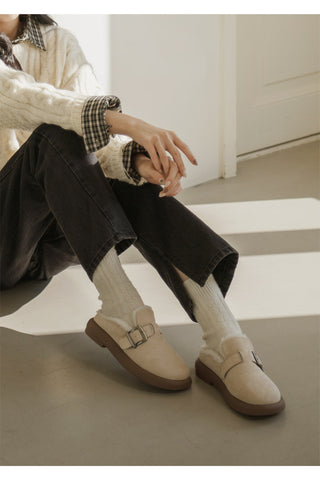 Basic Item Steady Lasni Fur-lined Rubber Sole Fur Slippers 3cm