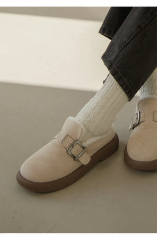 Basic Item Steady Lasni Fur-lined Rubber Sole Fur Slippers 3cm