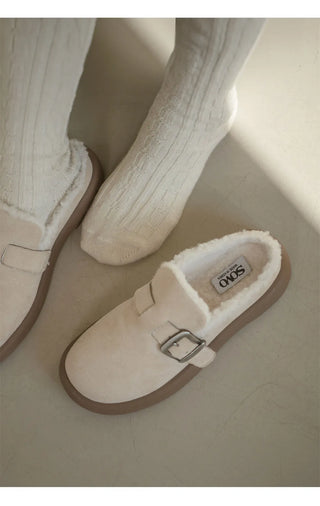 Basic Item Steady Lasni Fur-lined Rubber Sole Fur Slippers 3cm