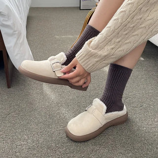 Basic Item Steady Lasni Fur-lined Rubber Sole Fur Slippers 3cm