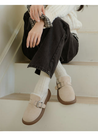 Basic Item Steady Lasni Fur-lined Rubber Sole Fur Slippers 3cm