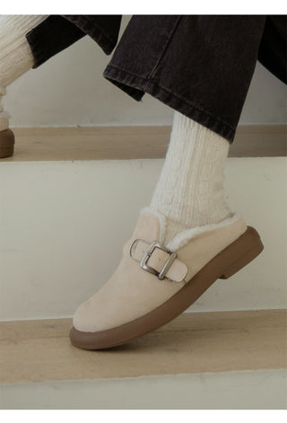 Basic Item Steady Lasni Fur-lined Rubber Sole Fur Slippers 3cm