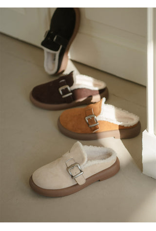 Basic Item Steady Lasni Fur-lined Rubber Sole Fur Slippers 3cm