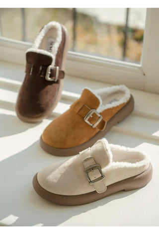 Basic Item Steady Lasni Fur-lined Rubber Sole Fur Slippers 3cm
