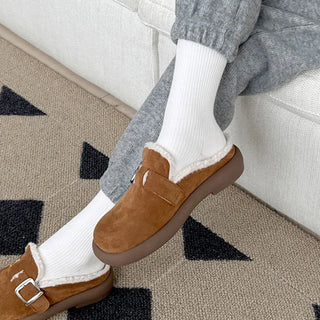 Basic Item Steady Lasni Fur-lined Rubber Sole Fur Slippers 3cm