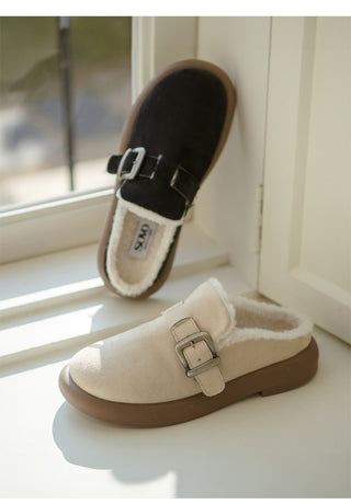 Basic Item Steady Lasni Fur-lined Rubber Sole Fur Slippers 3cm