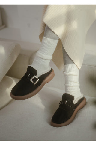 Basic Item Steady Lasni Fur-lined Rubber Sole Fur Slippers 3cm