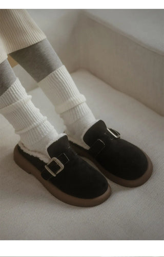Basic Item Steady Lasni Fur-lined Rubber Sole Fur Slippers 3cm