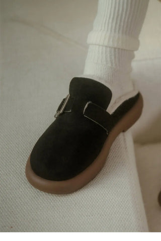 Basic Item Steady Lasni Fur-lined Rubber Sole Fur Slippers 3cm