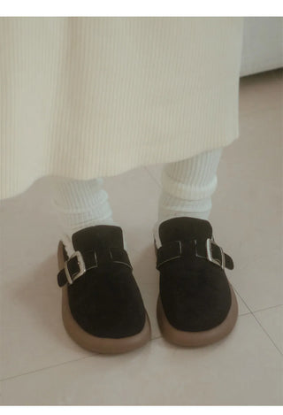 Basic Item Steady Lasni Fur-lined Rubber Sole Fur Slippers 3cm