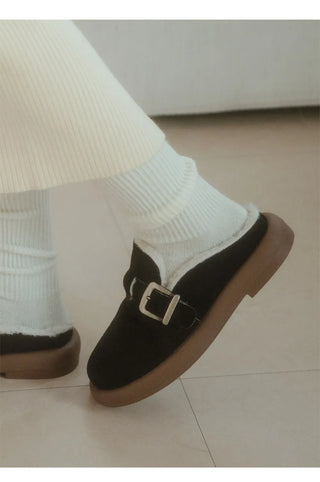 Basic Item Steady Lasni Fur-lined Rubber Sole Fur Slippers 3cm