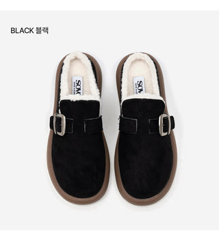 Basic Item Steady Lasni Fur-lined Rubber Sole Fur Slippers 3cm