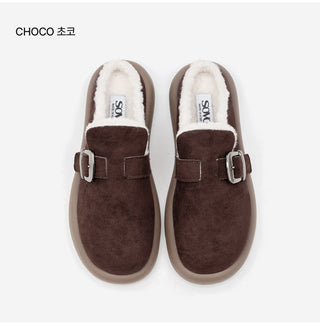 Basic Item Steady Lasni Fur-lined Rubber Sole Fur Slippers 3cm