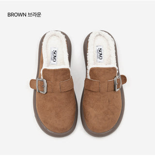 Basic Item Steady Lasni Fur-lined Rubber Sole Fur Slippers 3cm