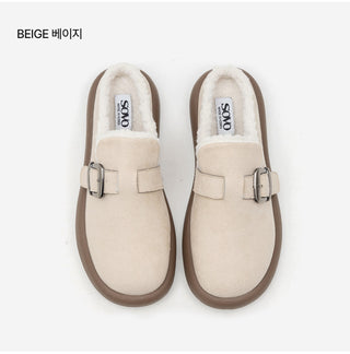 Basic Item Steady Lasni Fur-lined Rubber Sole Fur Slippers 3cm