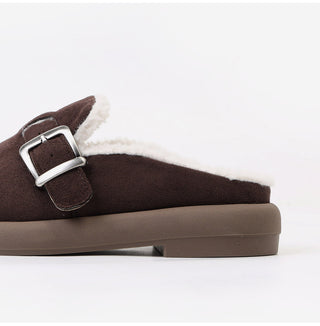 Basic Item Steady Lasni Fur-lined Rubber Sole Fur Slippers 3cm